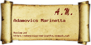 Adamovics Marinetta névjegykártya